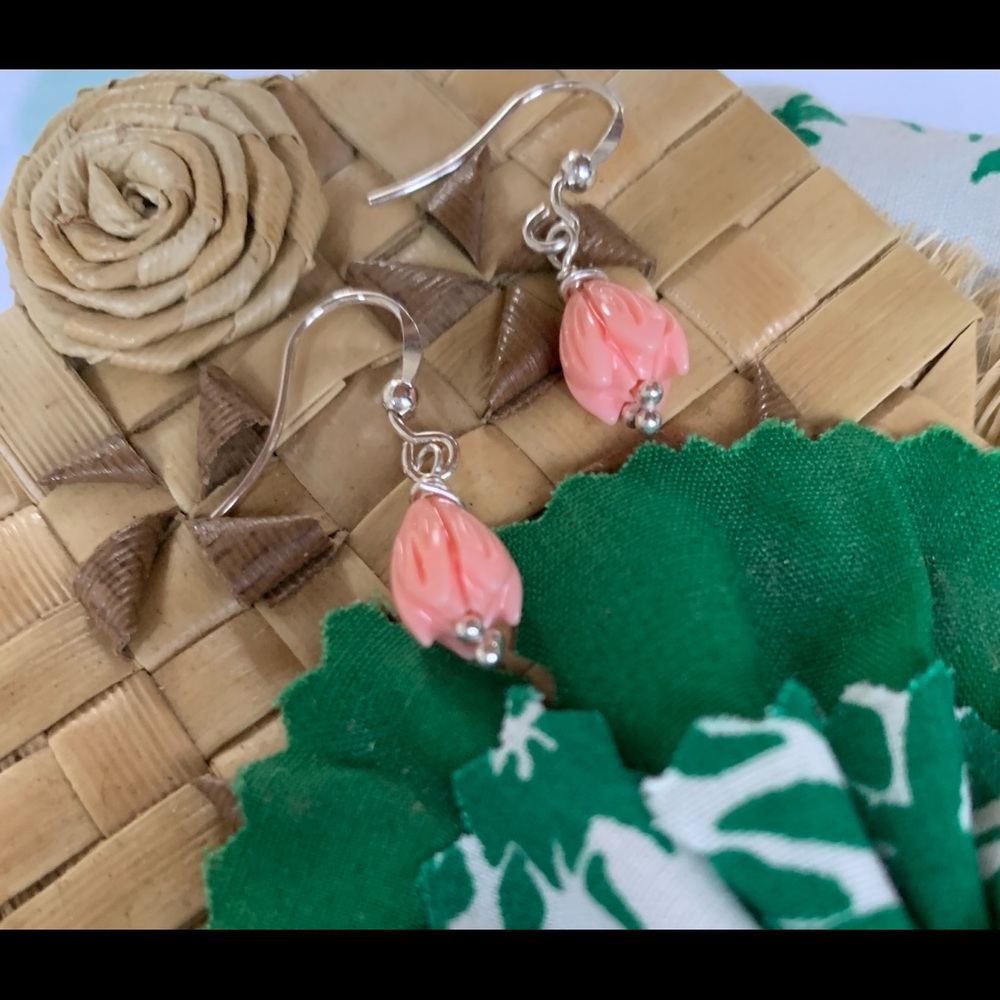 Hawaiian Pikake Flower Sterling Silver Earrings